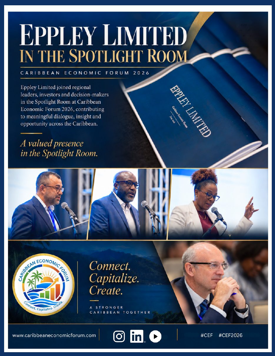 Eppley Limited Spotlight Room spread: three speakers at the podium and Eppley-branded programme booklets